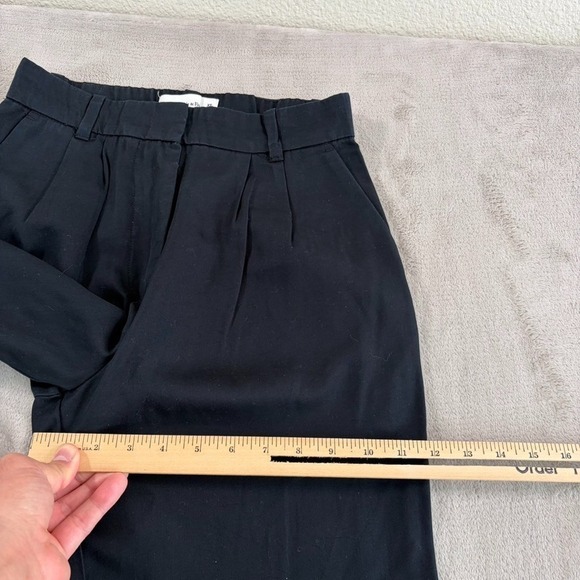 Abercrombie & Fitch Pleated Trouser Wide Leg High Rise Pants in Black Women XS - Picture 7 of 9